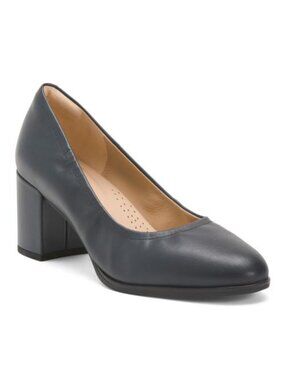 CLARKS Wide Leather Freva55 Court Comfort Pumps